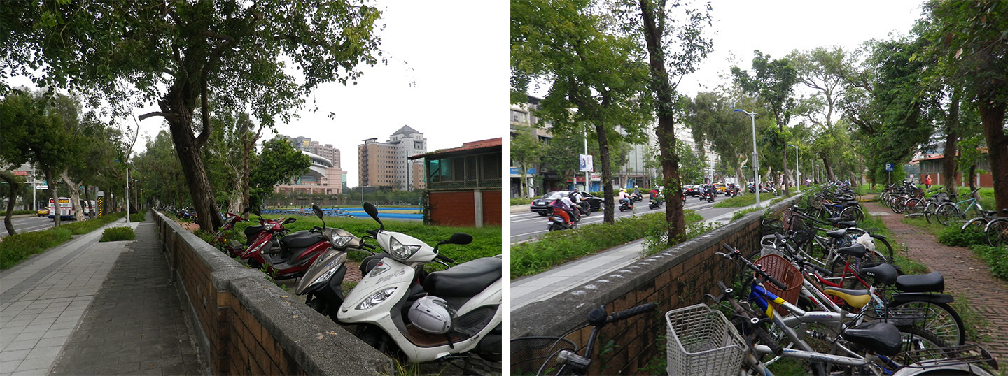 台大新生南路三段，步行環境改善前 ( 照片來源:經典工程顧問公司)